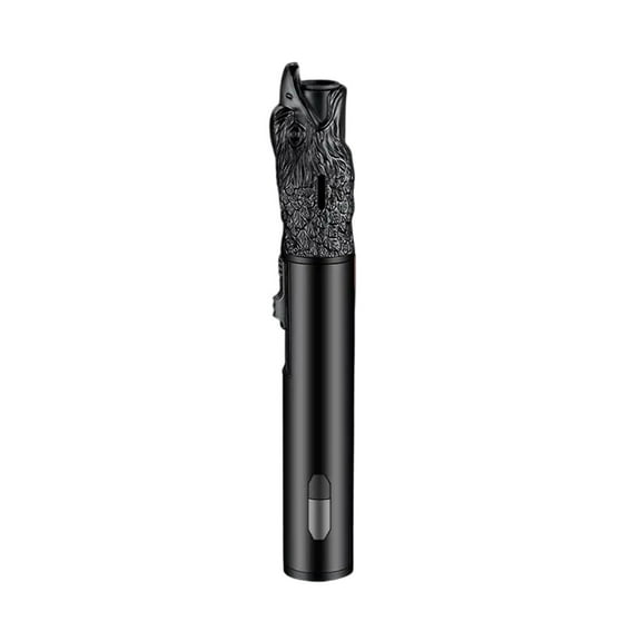 Bklubk Multifunctional Metal Butane Torch Lighter, Eagle Head Design, 360° Inverted Use, Refillable Flame Lighter for Cigars and BBQ (Black)
