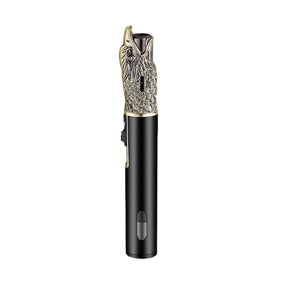 Bklubk Multifunctional Metal Butane Torch Lighter, Eagle Head Design, 360° Inverted Use, Refillable Flame Lighter for Cigars and BBQ (Bronze)