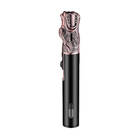 Bklubk Multifunctional Metal Butane Torch Lighter, Wolf Head Design, 360° Inverted Use, Refillable Flame Lighter for Cigars and BBQ (Red Bronze)