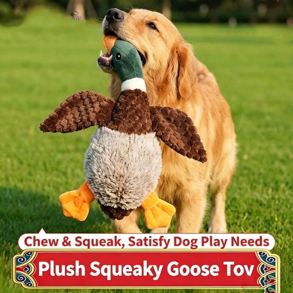 Bklubk Squeaky Mallard Dog Toy Soft Stuffed Chew Toy For Small Medium Large Dogs