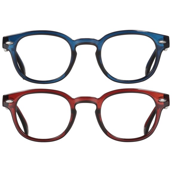 Bklyn, Harman +3.00, Adult, Unisex, Plastic Reading Glasses & Pouches Value Pack , 2 Ea
