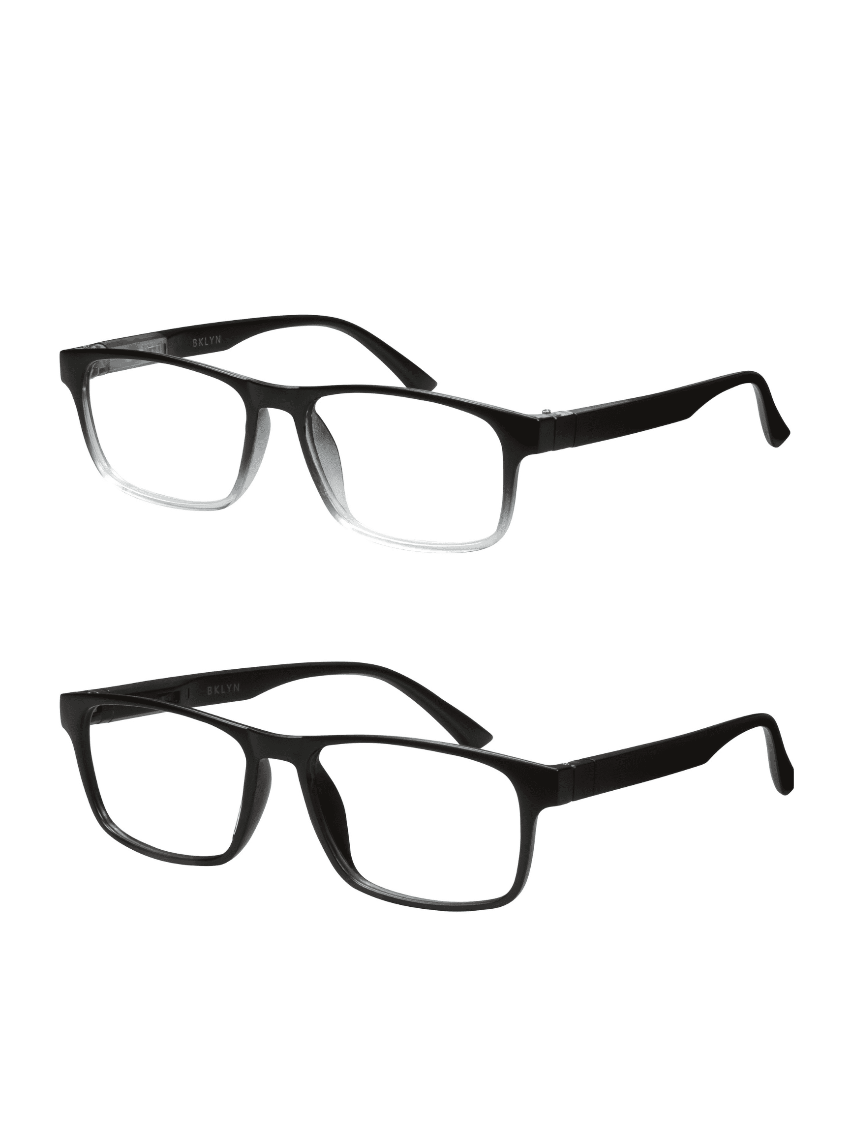 Bklyn, Nostrand +2.00, Adult, Mens, Plastic Reading Glasses & Pouches Value Pack , 2 Ea