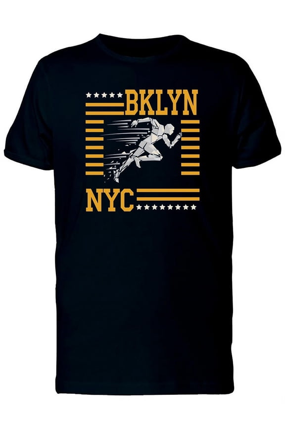 Bklyn Nyc Running Man T-Shirt Men -Image by Shutterstock, Male Large