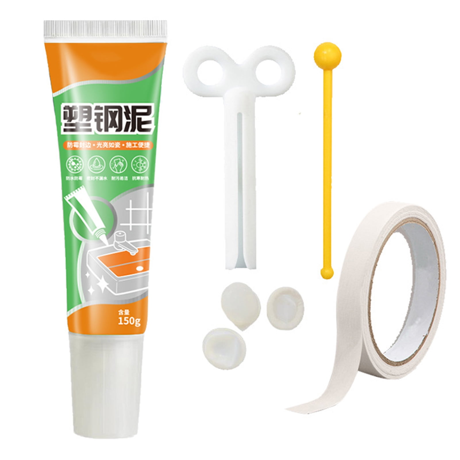 Bkn 150G Tile Grout Repair Kit with Finger Cot Tape Squeezer Ball Stick ...