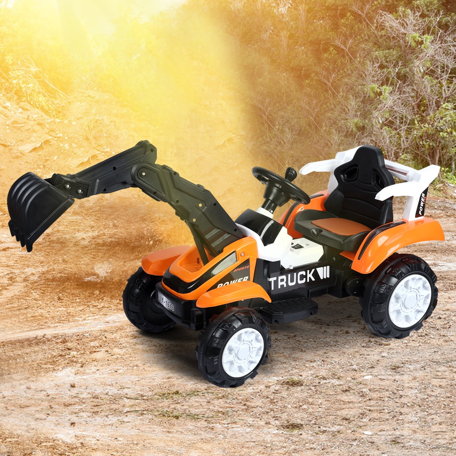 Bkn Kids Ride on Excavator Digger Toy Cars Excavator Ride on Battery ...