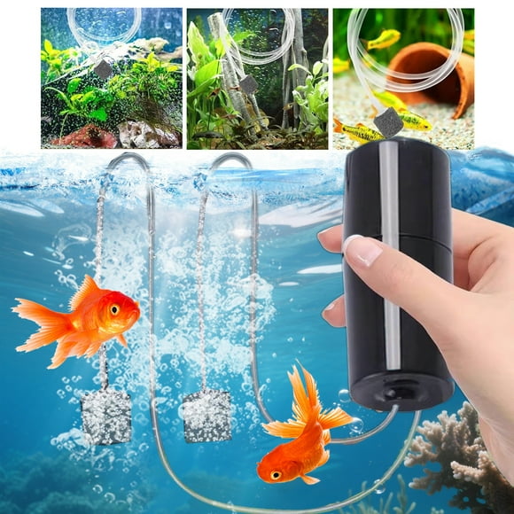 Bksdlh USB Aquarium Air Pump, Submersible Oxygen Pump for Fish Tanks, Quiet Portable Aerator for Home Aquariums