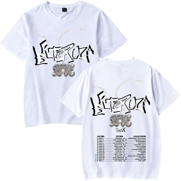 Bktherula T-shirt Trendy And Fashionable Round Neck Hip-hop Short Sleeved Personalized Printed Cool T-shirt