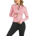 thumbnail image 1 of Bkul Gym Jacket for Women Fitted Athletic Tops Long Sleeve Crop Top Zip up Lightweight Jackets Sports Running Pullover Outfits Pink M, 1 of 4