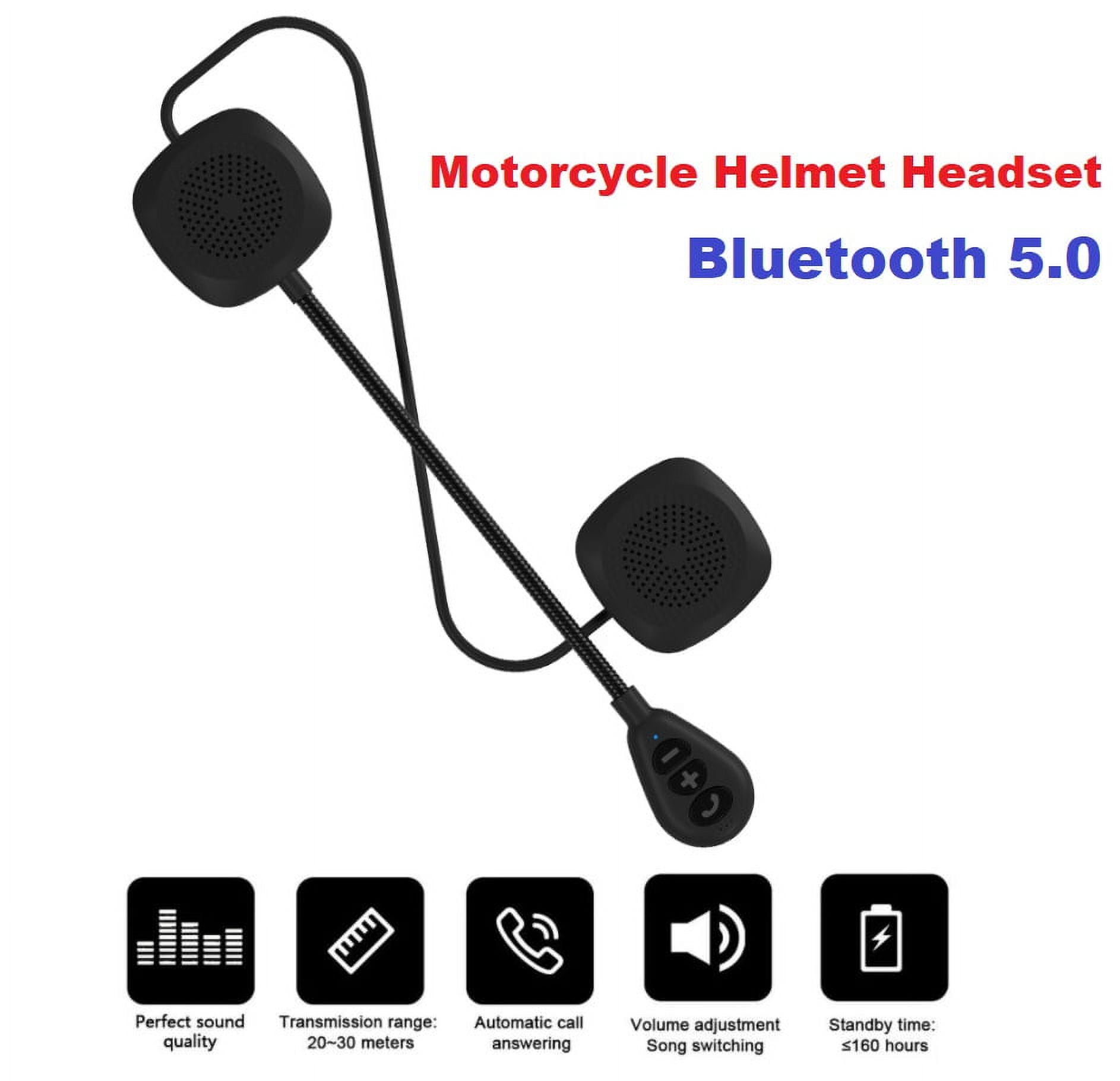 Bkuxy Motorcycle Bluetooth 5.0 Helmet Headset Microphone Wireless