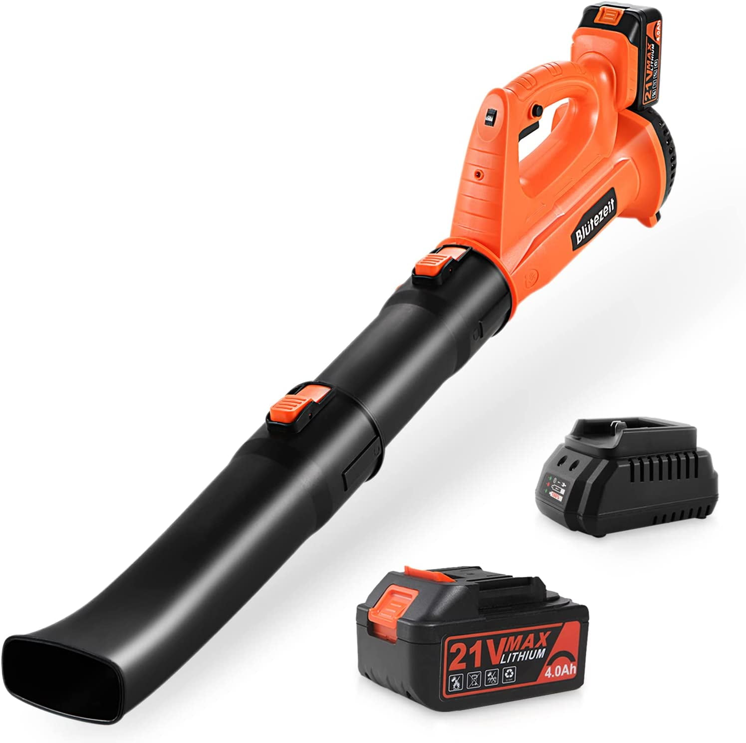 Blue Cordless Leaf Blower and Decker Lightweight Rechargeable