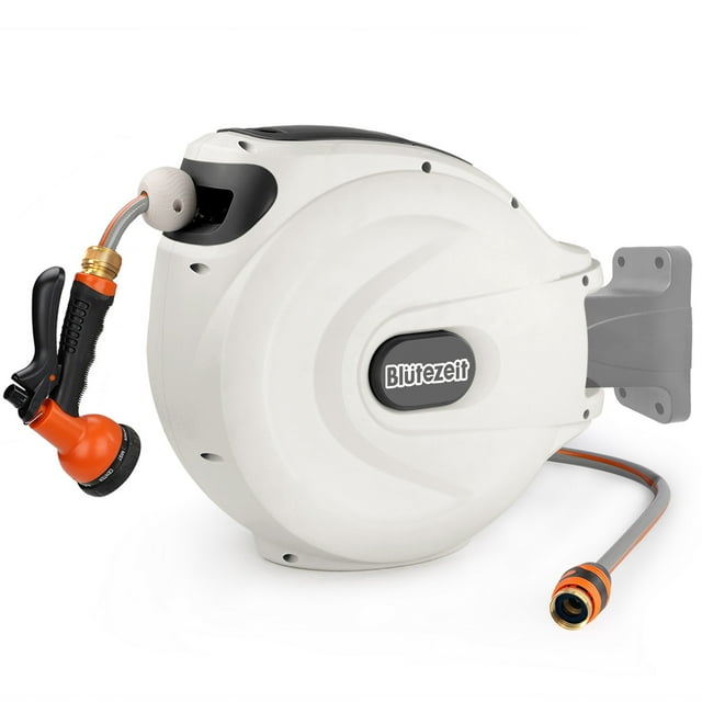 Blütezeit Garden Hose Reel Retractable, 1/2'' x 100FT Wall Mount