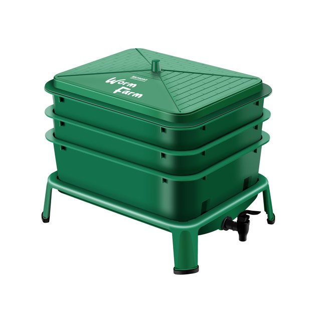 Blütezeit Worm Composter 3Tray, Compost Bin Worm Farm with Complete Kits, Easy Setup for