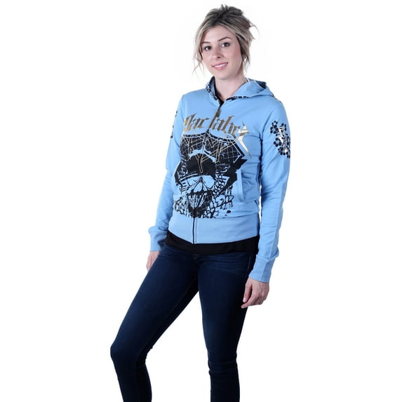 Blac Label Pink Women's Motor Metal Long Sleeve Cotton Hoodie Blue Medium