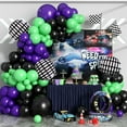 BlacK Purple Green Balloon Arch Garland KKS1 Kit, Black Green Dark