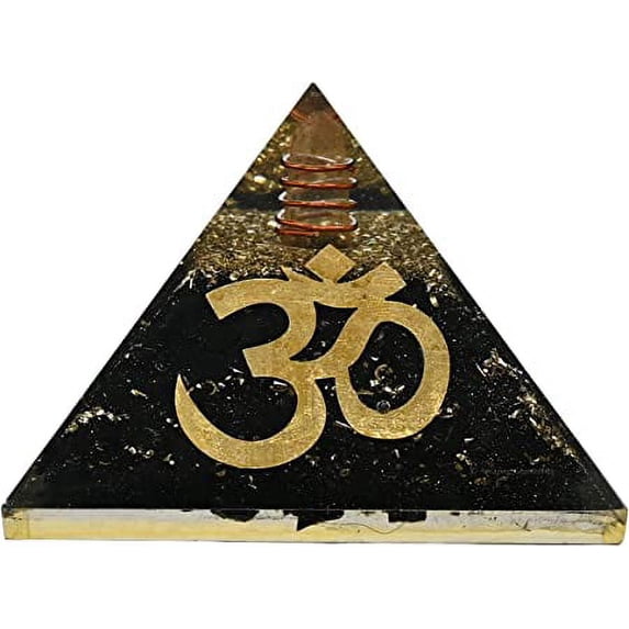 Blacak Toumaline Crystal Orgone Pyramid, Organite Pyramid Holistic OM - Big