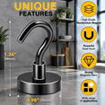 Black 0.98in 12 Pack Heavy Duty Magnetic Utility Hardware Hooks ...
