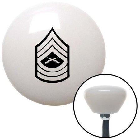 Black 07 Master Sergeant White Retro Shift Knob with M16 x 1.5 Insert Shifter Auto