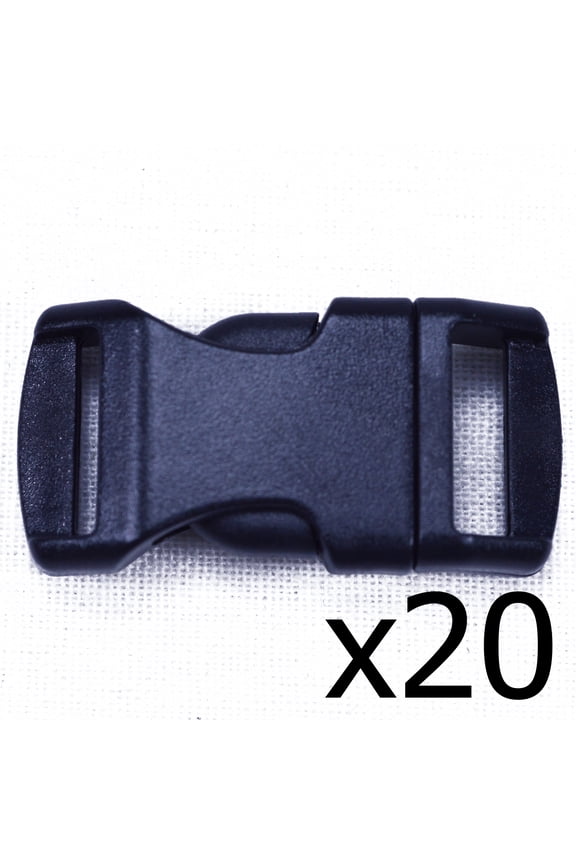 Black 1/2 Inch Buckle - 20 pack - Great for Paracord
