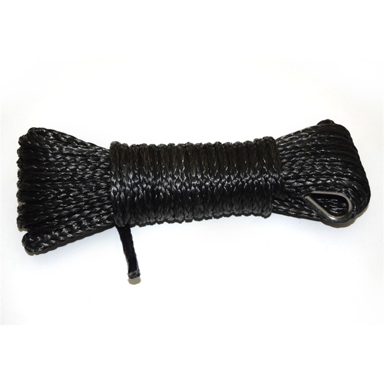 Black 1/4"*50ft Synthetic Winch Rope, ATV Winch Line,Kevlar Winch Cable