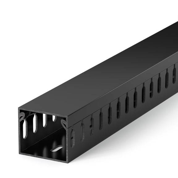 Black 1.4in H x 1.6in W x 12ft L Cable Organizer Raceway Kit