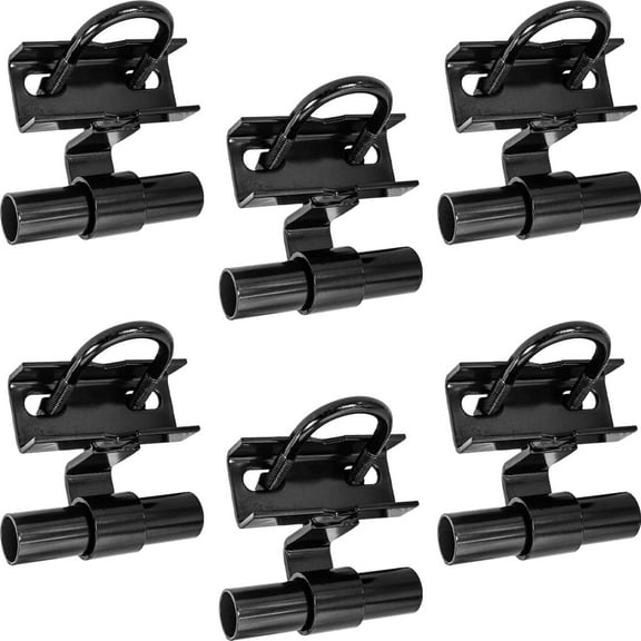 Black 1-5/8" Rolling Gate Track Bracket - Pressed Steel - Powder Coated - 6 Pack