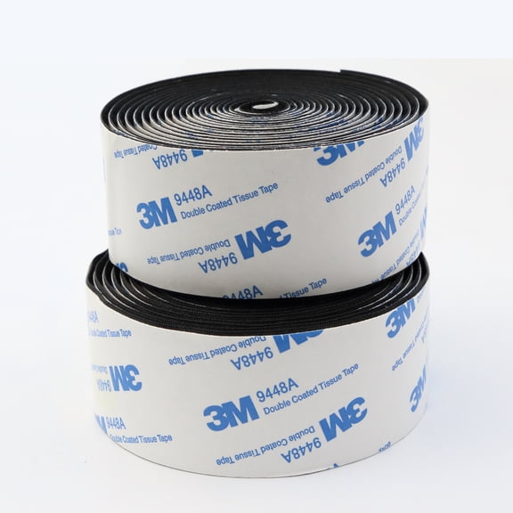 Black 1.5-Inch Heavy Duty Sticky Back Tape 10FT Long Strong Self-Adhesive Hook and Loop for Auto Trim & Garage