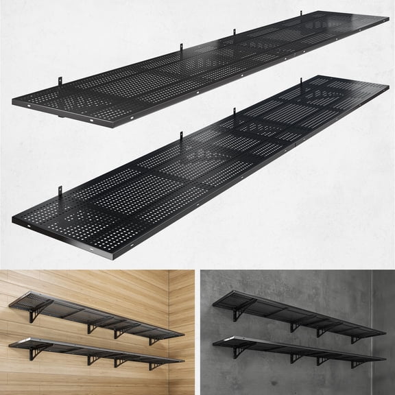 Black 1.5x4ft-4pack Floating Shelves Heavy Duty Garage Storage