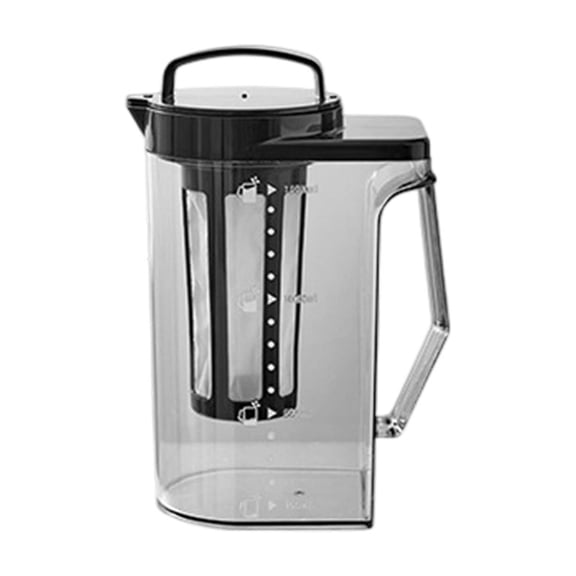 Black 1.6L Cold Brew Coffee Pitcher With Removable Filter Spill Safe Fridge Carafe For Iced Tea