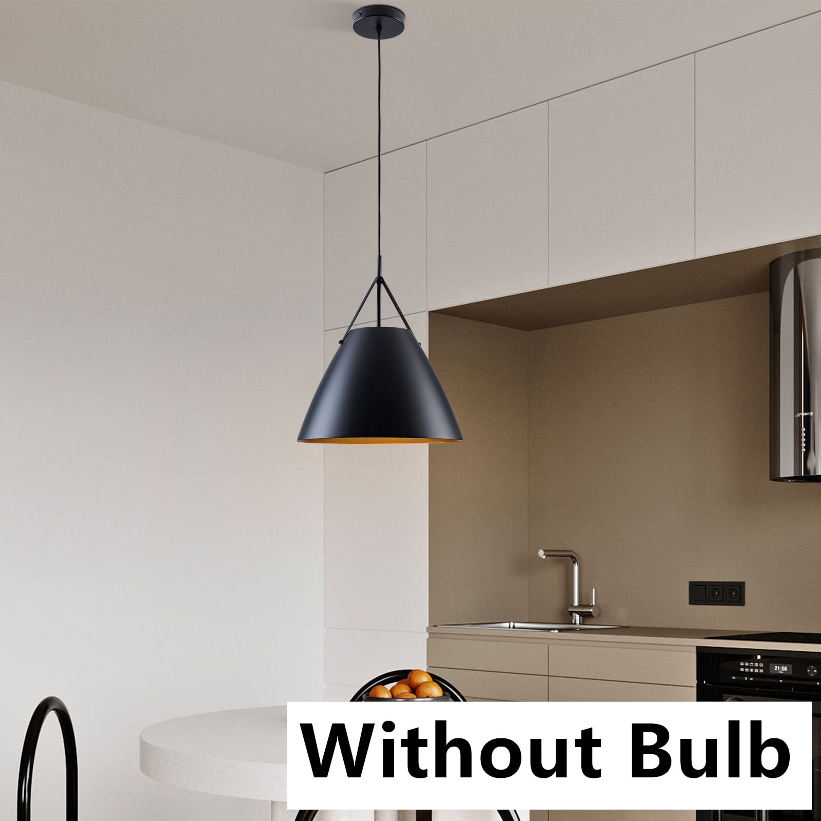 Black 1-Light Hanging Light for Lights-Industrial Kitchen Pendant Light ...