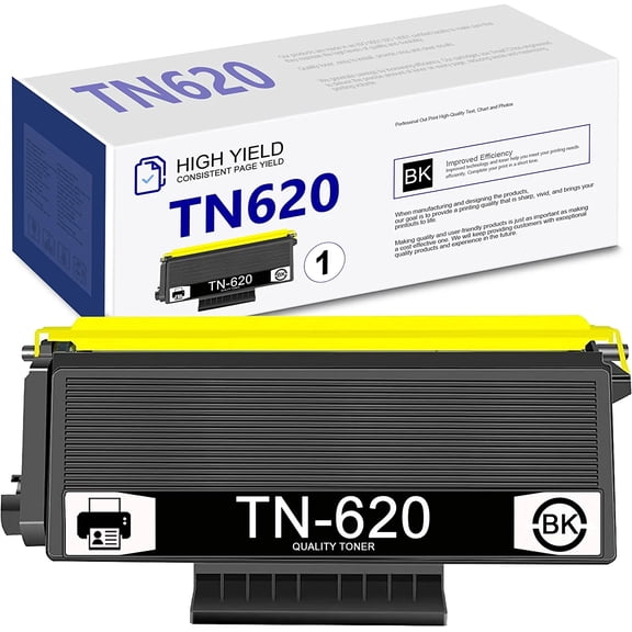 (Black, 1-Pack) Compatible TN-620 TN620 Toner Cartridge Replacement for MFC-8370 8460N 8470DN 8480DN 8660DN 8670DN 8680DN 8690DN 8860DN 8870DW 8880DN 8890DW Printers