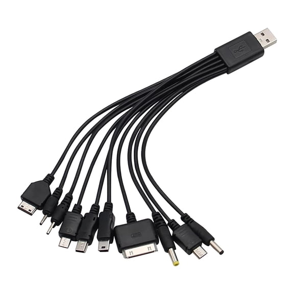 Black 10 in 1 Universal USB Cable, Multiple Universal Charging Cable for Cell Phones Blutooth Earphone Speaker Adapter Cable, 20cm Data,USB Cables and Interconnects Cables Interconnects