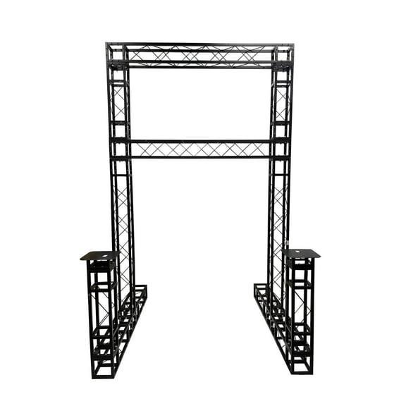 Black 10.6 ft. Height 6.56 ft. Width Double Tier Truss Arch System With Totems