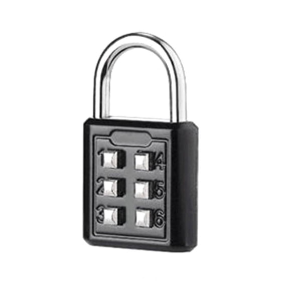 Black 10-Button Combination Padlock, Hardened Steel Shackle for Gym Lockers, Toolboxes, Fences, Backpacks, Doors