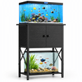thumbnail image 1 of Black 10 Gallon Aquarium Stand with Storage Cabinet, Heavy Duty Metal Frame, 1 of 4