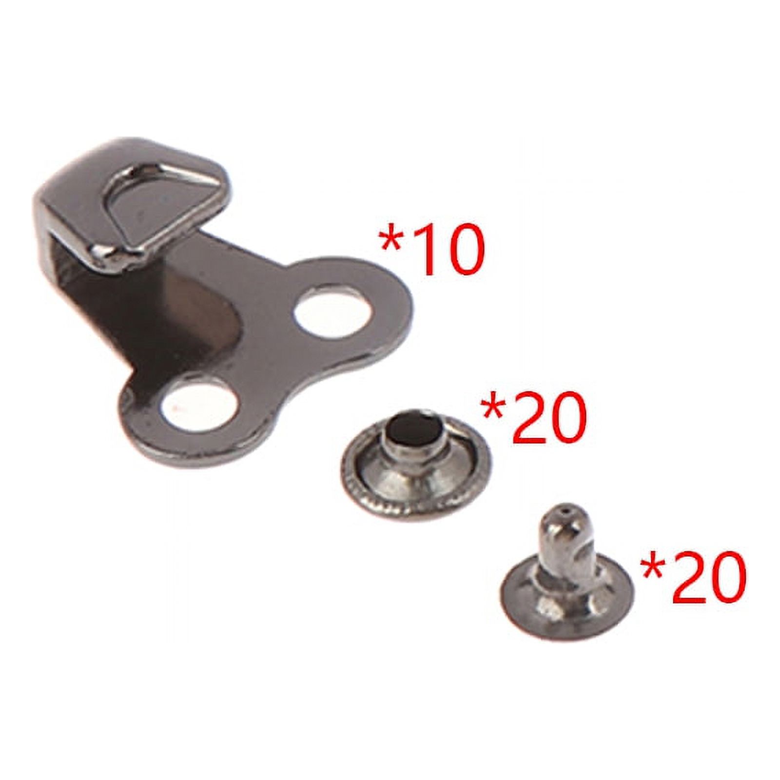 (Black) 10 Sets Boot Lace Hooks Lace Fittings with Rivets for Outdoor