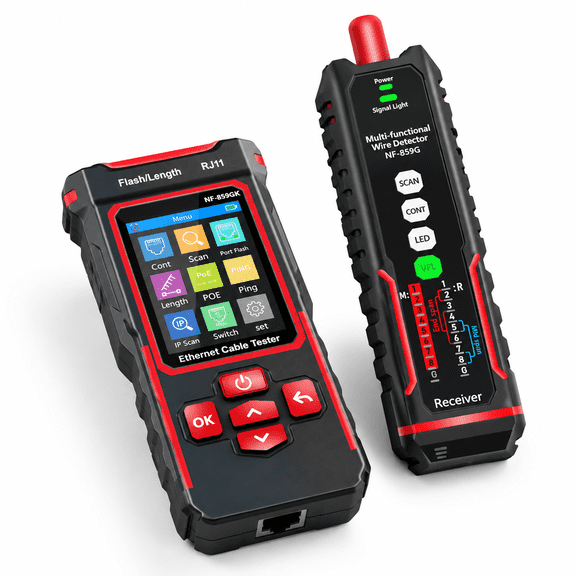 Black 10-in-1 Network Cable Tester Ethernet LAN Cat5 RJ45 POE Ping Diagnostic Tool