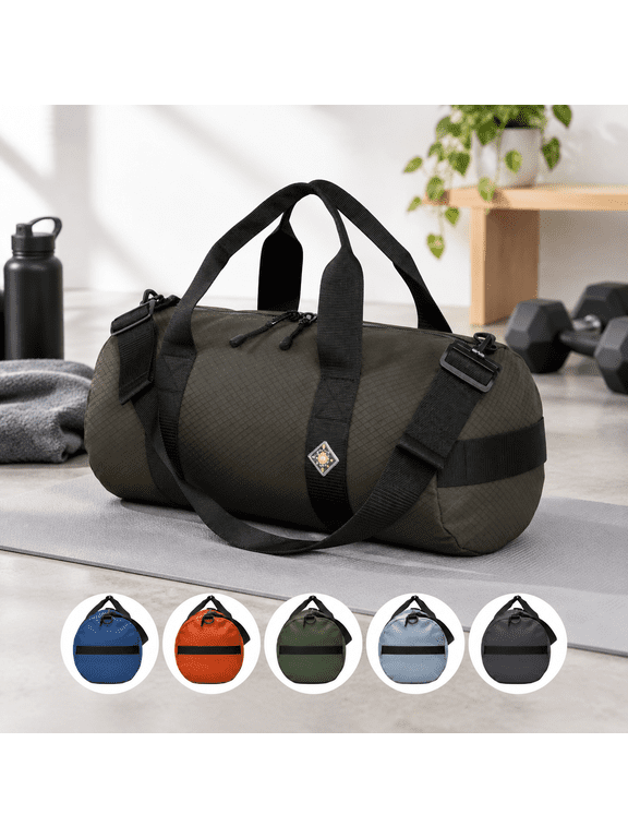 Black 10" x 20" (25 Liters) Heavy Duty Weatherproof Ripstop Gym Travel Duffel Bag