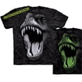 thumbnail image 1 of Black 100% Cotton Big Face Glow Rex Novelty T-Shirt, 1 of 2