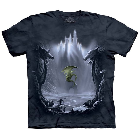 Black 100% Cotton Lost Valley Graphic Novelty T-Shirt