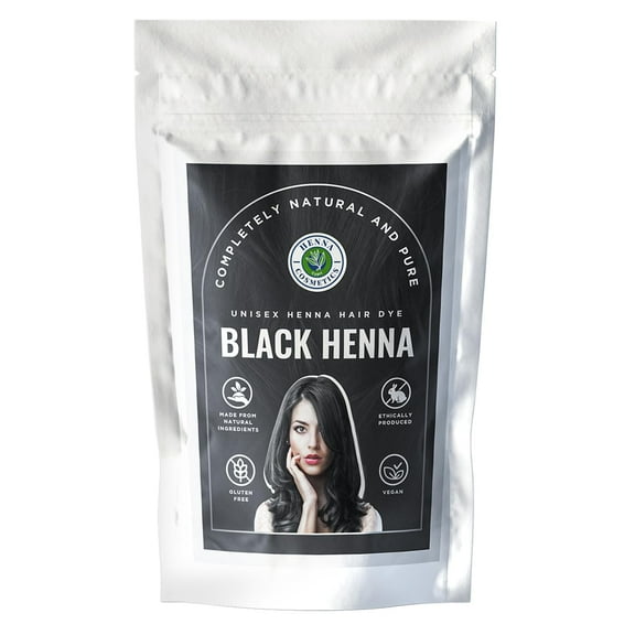 Black | 100% Natural Hair Dye Kit | Vibrant Colors with Pure Henna & Herbal Mix | Ammonia-Free & Chemical-Free Hair Coloring