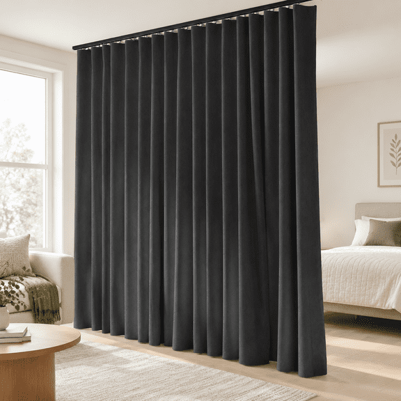 Black 100"W x 84"L (Pack of 1) Room Divider Blackout Curtain Panel