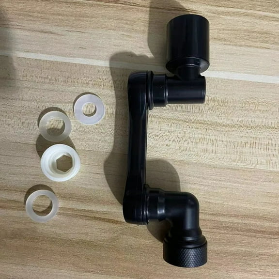Black 1080 °   Universal Rotation Faucet Sprayer Head Dual Effluent Washbasin Kitchen Robot Arm Extension Faucets Aerator Bubbler