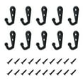 Black 10X Vintage Coat Hooks Wall Mounted Cast Antique Hook Door Robe