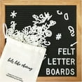 thumbnail image 1 of Black 10x10 Felt Letter Board - 300 White Letters in Drawstring Bag - Wood Oak Frame and Soft Felt Board - Message Board for Sharing Life's Moments - Sign Boards with Changeable Letters, 1 of 7