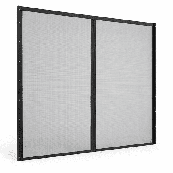 Black 10x8 FT Door Opening Size Preframed Window & Door Screen Kit
