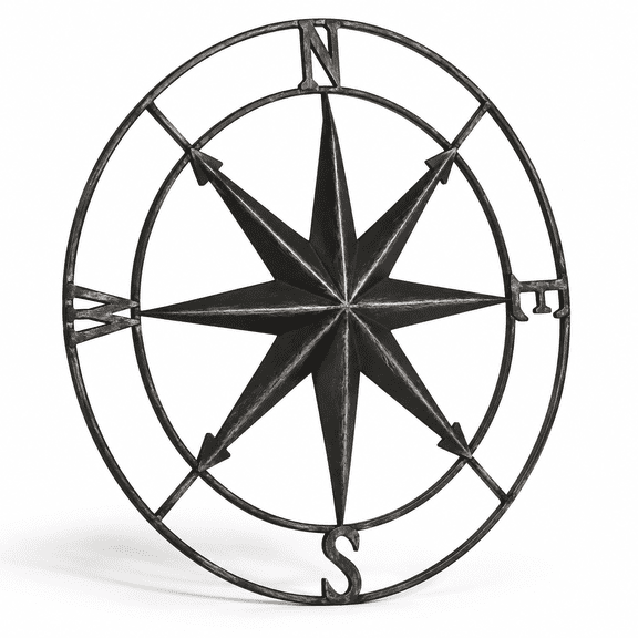Black 11"L x 11"W Round Metal Decorative Wall Hanging Sculpture Farmhouse Indoor Outdoor Decor