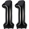 Black 11 Number Balloons, 40 Inch Giant Number 11 Balloons Foil Mylar