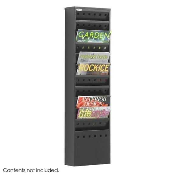 Black 11-Pocket Steel Magazine Rack