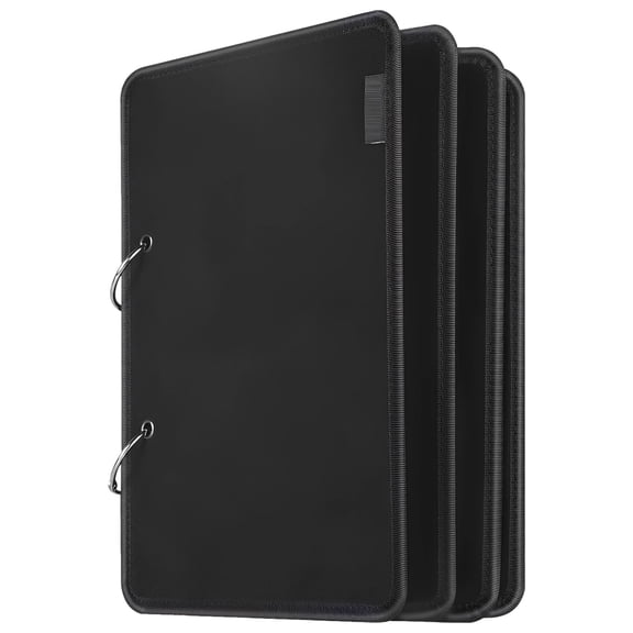 Black 11 x 8 in / 28 x 20 cm Utility Patch Book, 500D Nylon Mini Display Panel Holder, Flip-Page Design for Patch Storage, Detachable Rings, Reinforced Stitching Pocket Organizer