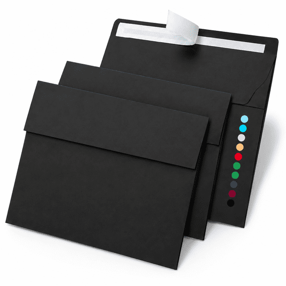 Black 110 - Single Pack 5x7 Invitation Envelopes for Weddings Graduations Showers